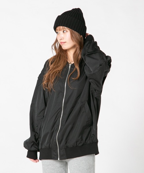 rurukoサイズ　洋服セット　MA-1ジャケット FUGA / Spectacle ビッグフードMA-1ジャケット 44 ブラック O-24