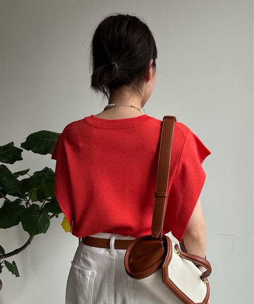 DouDou(ドゥドゥ)の「【WEB限定】フリルニットトップス(ニット/セーター・レディース・ベージュ/オレンジ/ブラック/オフホワイト・FREE)」の17枚目の写真