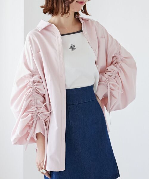 MAJESTIC LEGON(マジェスティックレゴン)の「ドロストスリーブシャツ(シャツ/ブラウス・レディース・ホワイト系その他2/ベージュ系その他2/ピンク系その他2・MEDIUM)」の18枚目の写真