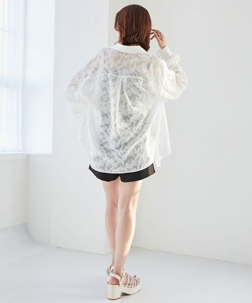 MAJESTIC LEGON(マジェスティックレゴン)の「ドロストスリーブシャツ(シャツ/ブラウス・レディース・ホワイト系その他2/ベージュ系その他2/ピンク系その他2・MEDIUM)」の11枚目の写真