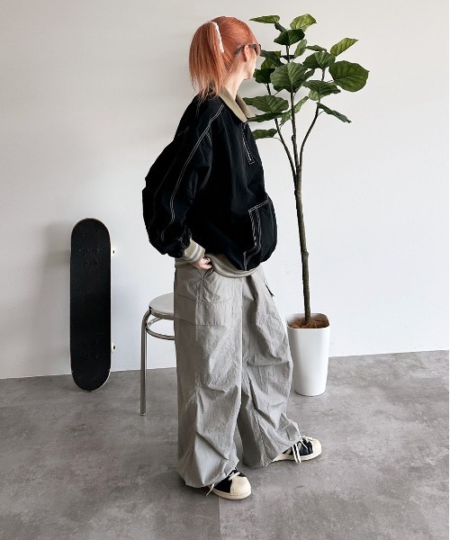 sedacle（セダクル）の「配色ナイロンハーフジップアノラック（スウェット・メンズ・グレー/ベージュ/ブラウン/ブラック・LARGE/MEDIUM/SMALL）」の9枚目の写真