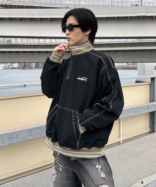 【ZOZO限定】　JEANASIS　配色ナイロンハーフジップアノラックブルゾン JEANASIS（ジーナシス）の「【ZOZO限定】配色ナイロンハーフ
