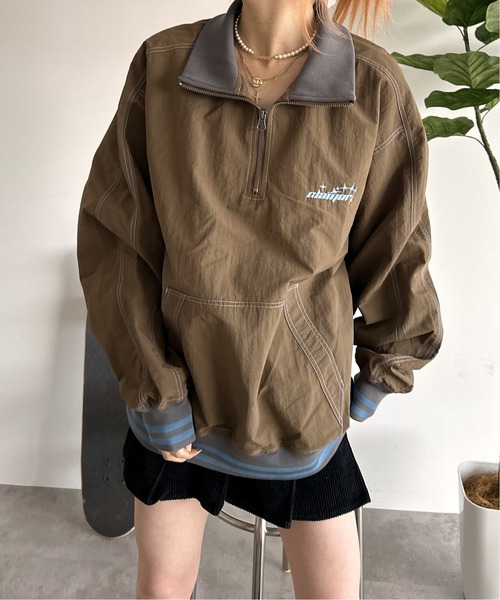 sedacle（セダクル）の「配色ナイロンハーフジップアノラック（スウェット・メンズ・グレー/ベージュ/ブラウン/ブラック・LARGE/MEDIUM/SMALL）」の20枚目の写真