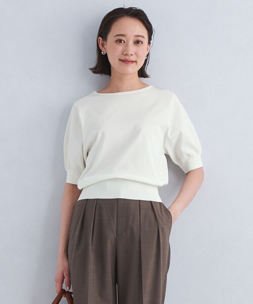 セール】フォルム スリーブ プルオーバー ニット -ウォッシャブル  