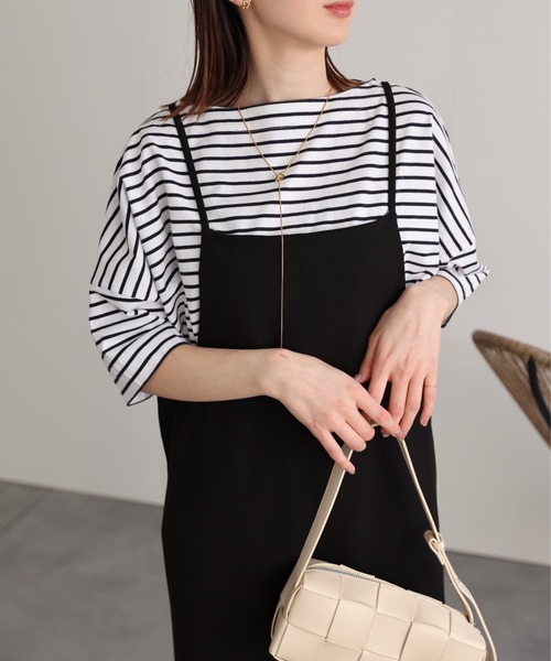 sakishimatokyo(サキシマトーキョー)の「【USAコットン】ボートネックTシャツ/カットソー(Tシャツ/カットソー・レディース・ブルー系その他/ネイビー/グレイッシュベージュ/ホワイト/ブラック・FREE)」の10枚目の写真