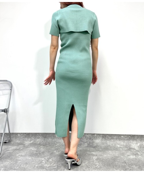 ANAP(アナップ)の「ポロカラーボレロ ハートネックワンピース アンサンブル(ワンピース・レディース・グリーン/スミクロ/グレー・FREE)」の18枚目の写真