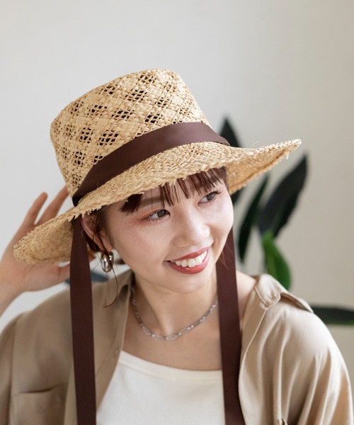 LEPSIM（レプシィム）の「つば広ラフィアハット　995101（ハット・レディース・ベージュ系その他/ベージュ・ONE SIZE）」の2枚目の写真