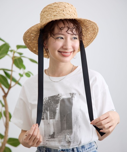 LEPSIM（レプシィム）の「つば広ラフィアハット　995101（ハット・レディース・ベージュ系その他/ベージュ・ONE SIZE）」の3枚目の写真