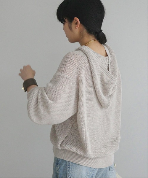 AP STUDIO（エーピーストゥディオ）の「ギマコットンフーディ―（パーカー・レディース・チャコールグレー/ライトグレー・FREE）」の4枚目の写真