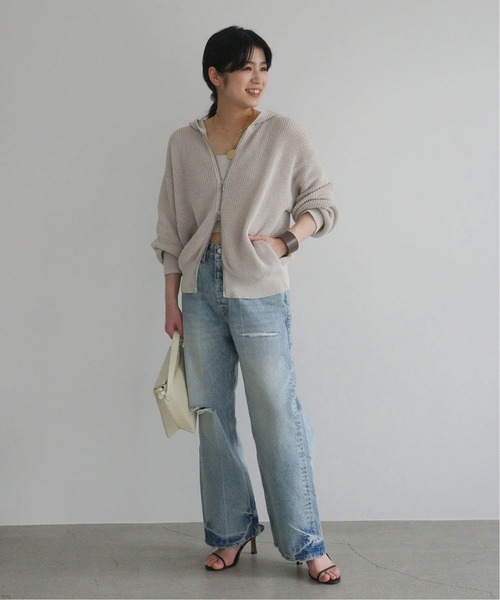 AP STUDIO（エーピーストゥディオ）の「ギマコットンフーディ―（パーカー・レディース・チャコールグレー/ライトグレー・FREE）」の5枚目の写真