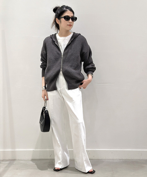 AP STUDIO（エーピーストゥディオ）の「ギマコットンフーディ―（パーカー・レディース・チャコールグレー/ライトグレー・FREE）」の12枚目の写真