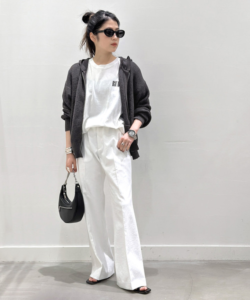 AP STUDIO（エーピーストゥディオ）の「ギマコットンフーディ―（パーカー・レディース・チャコールグレー/ライトグレー・FREE）」の15枚目の写真