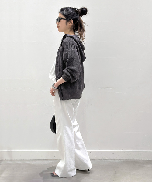 AP STUDIO（エーピーストゥディオ）の「ギマコットンフーディ―（パーカー・レディース・チャコールグレー/ライトグレー・FREE）」の16枚目の写真