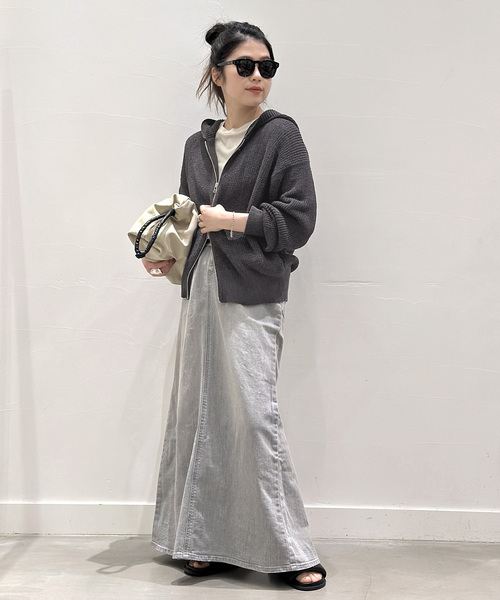 AP STUDIO（エーピーストゥディオ）の「ギマコットンフーディ―（パーカー・レディース・チャコールグレー/ライトグレー・FREE）」の17枚目の写真