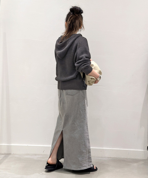 AP STUDIO（エーピーストゥディオ）の「ギマコットンフーディ―（パーカー・レディース・チャコールグレー/ライトグレー・FREE）」の9枚目の写真