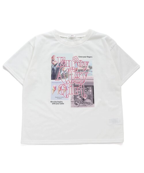 algy（アルジー）の「テンシャプリントビッグT（Tシャツ/カットソー・キッズ・ミント/チャコール/オフホワイト・X-SMALL/XX-SMALL/SMALL/MEDIUM）」の2枚目の写真