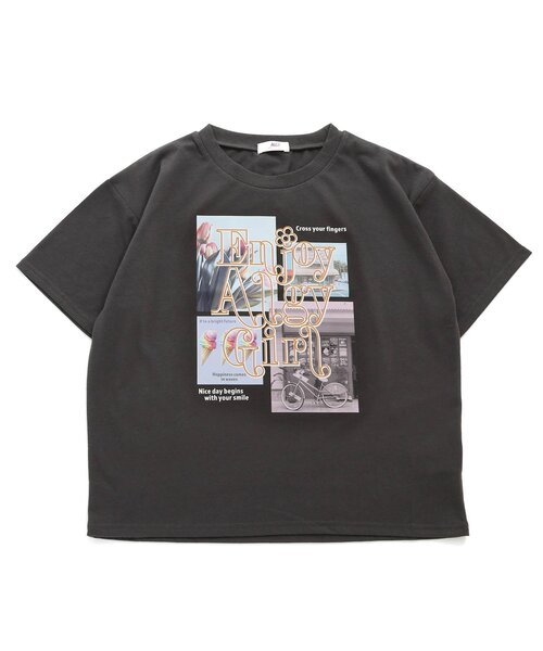 algy（アルジー）の「テンシャプリントビッグT（Tシャツ/カットソー・キッズ・ミント/チャコール/オフホワイト・X-SMALL/XX-SMALL/SMALL/MEDIUM）」の3枚目の写真
