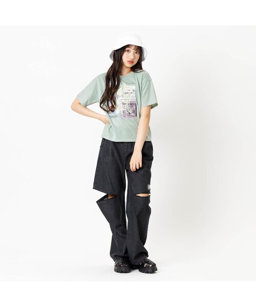 algy（アルジー）の「テンシャプリントビッグT（Tシャツ/カットソー・キッズ・ミント/チャコール/オフホワイト・X-SMALL/XX-SMALL/SMALL/MEDIUM）」の11枚目の写真