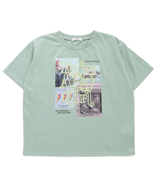 algy（アルジー）の「テンシャプリントビッグT（Tシャツ/カットソー・キッズ・ミント/チャコール/オフホワイト・X-SMALL/XX-SMALL/SMALL/MEDIUM）」の9枚目の写真
