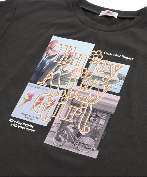 algy（アルジー）の「テンシャプリントビッグT（Tシャツ/カットソー・キッズ・ミント/チャコール/オフホワイト・X-SMALL/XX-SMALL/SMALL/MEDIUM）」の4枚目の写真