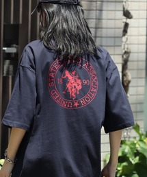 【U.S. POLO ASSN./ユーエスポロアッスン】ワンポイント刺繍バックプリントクルーショートスリーブTシャツ