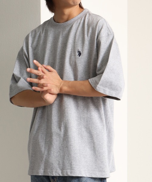 U.S. POLO ASSN.(ユーエスポロアッスン)の「【U.S. POLO ASSN./ユーエスポロアッスン】ワンポイント刺繍バックプリントクルーショートスリーブTシャツ(Tシャツ/カットソー・メンズ・オフホワイト/ネイビー/スミクロ/ブラック/杢グレー・LL/L/M)」の20枚目の写真