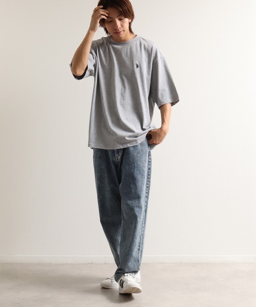 U.S. POLO ASSN.(ユーエスポロアッスン)の「【U.S. POLO ASSN./ユーエスポロアッスン】ワンポイント刺繍バックプリントクルーショートスリーブTシャツ(Tシャツ/カットソー・メンズ・オフホワイト/ネイビー/スミクロ/ブラック/杢グレー・LL/L/M)」の21枚目の写真