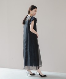 kaene（カエン）の「オーガンジー×シャンブレーライトフリルドレス