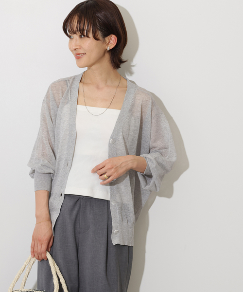 JOURNAL STANDARD relume(ジャーナルスタンダード レリューム)の「シアーVカーディガン(カーディガン/ボレロ・レディース・ピンク/グレー/ブラック・FREE)」の21枚目の写真