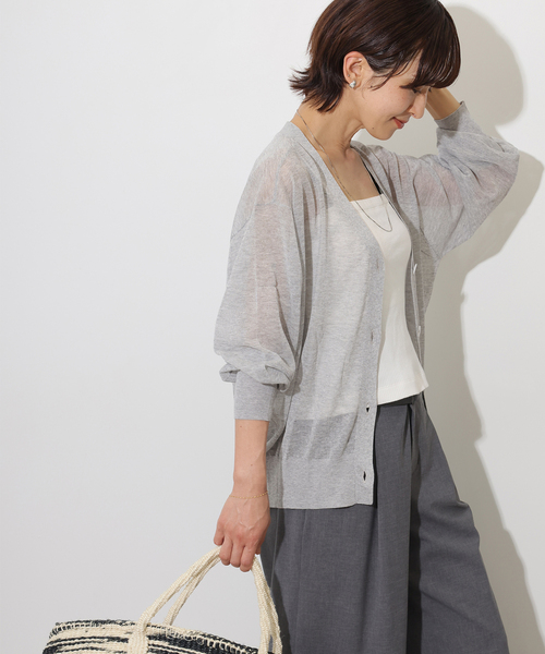 JOURNAL STANDARD relume(ジャーナルスタンダード レリューム)の「シアーVカーディガン(カーディガン/ボレロ・レディース・ピンク/グレー/ブラック・FREE)」の22枚目の写真