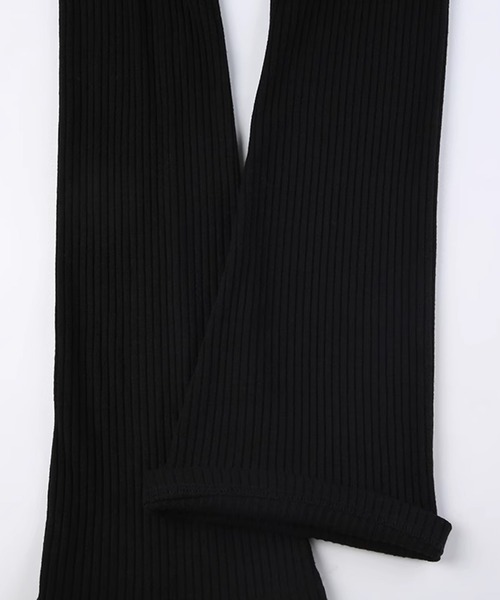 .KOM（ドットコム）の「『.KOM/ドットケーオーエム』編み上げレッグカバー【Y】【CN】（レッグウォーマー・レディース・ブラック/グレー・FREE）」の10枚目の写真