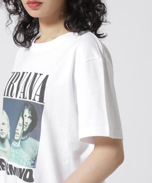 GOOD ROCK SPEED（グッドロックスピード）の「GOOD ROCK SPEED (グッドロックスピード) NIRVANAフォトT/ニルヴァーナ（Tシャツ/カットソー・レディース・ホワイト・F）」の3枚目の写真