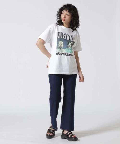 GOOD ROCK SPEED（グッドロックスピード）の「GOOD ROCK SPEED (グッドロックスピード) NIRVANAフォトT/ニルヴァーナ（Tシャツ/カットソー・レディース・ホワイト・F）」の2枚目の写真