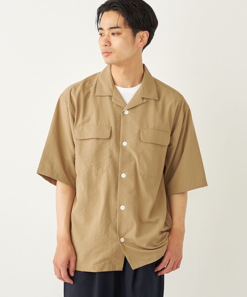 セール】SHIPS Colors:〈洗濯機可能〉ダブルポケット サファリ シャツ