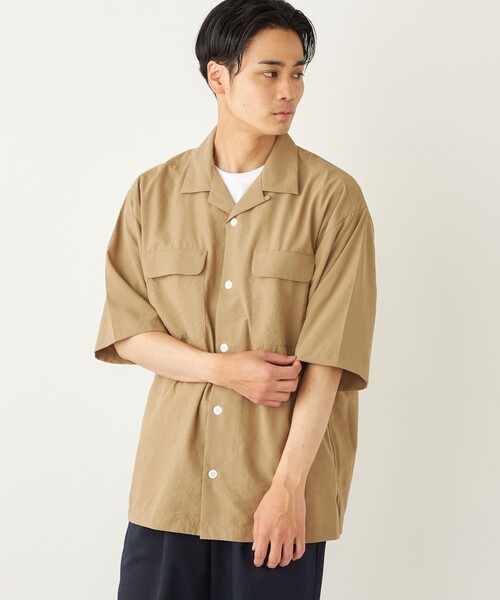 セール】SHIPS Colors:〈洗濯機可能〉ダブルポケット サファリ シャツ