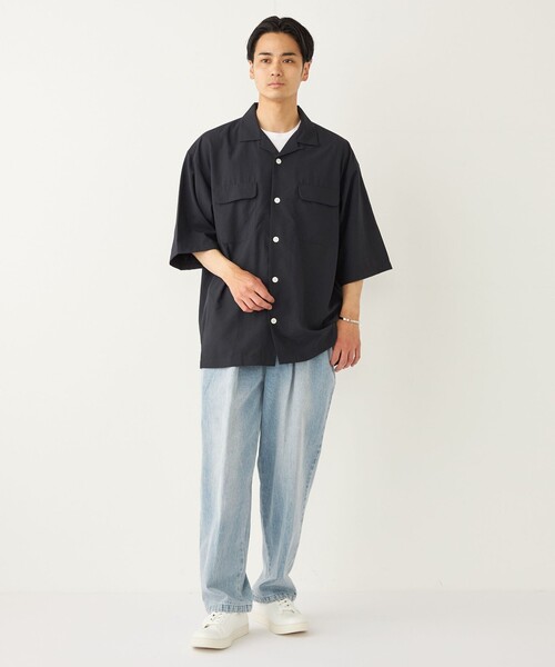 セール】SHIPS Colors:〈洗濯機可能〉ダブルポケット サファリ シャツ