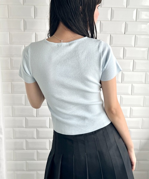Loueme（ルエム）の「メニーリボンギャザートップス（Tシャツ/カットソー・レディース・アイボリー/ピンク/ブラック/ライトブルー・FREE）」の18枚目の写真