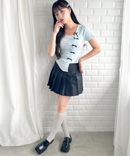 Loueme（ルエム）の「メニーリボンギャザートップス（Tシャツ/カットソー・レディース・アイボリー/ピンク/ブラック/ライトブルー・FREE）」の20枚目の写真