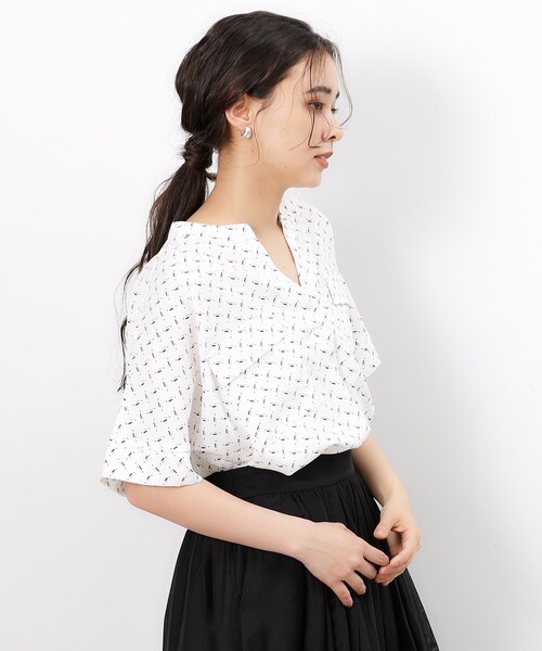 OPAQUE.CLIP（オペークドットクリップ）の「◆ダブルポケットスキッパーブラウス【洗濯機洗い可】（シャツ/ブラウス・レディース・オフホワイト/ネイビー系/サックスブルー/ホワイト系1・38/40/42）」の18枚目の写真