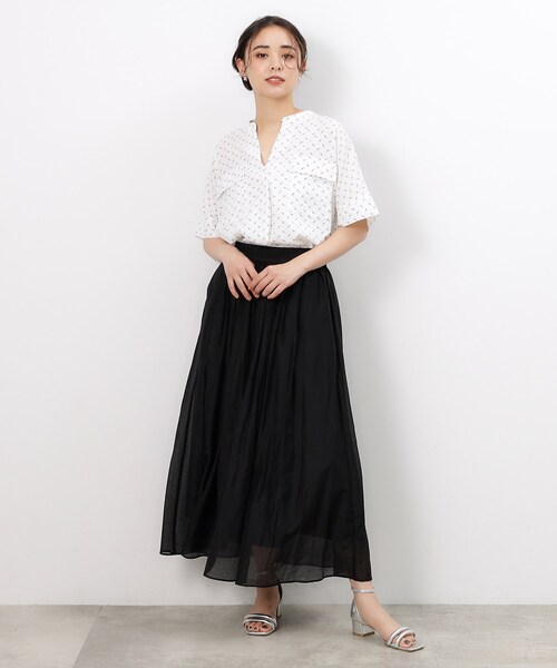 OPAQUE.CLIP（オペークドットクリップ）の「◆ダブルポケットスキッパーブラウス【洗濯機洗い可】（シャツ/ブラウス・レディース・オフホワイト/ネイビー系/サックスブルー/ホワイト系1・38/40/42）」の17枚目の写真