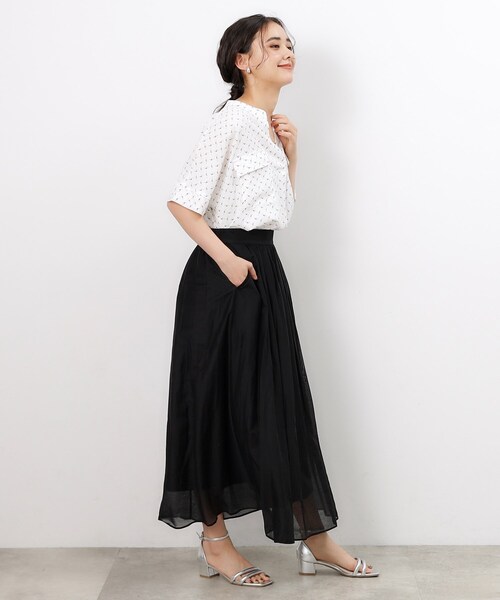 OPAQUE.CLIP（オペークドットクリップ）の「◆ダブルポケットスキッパーブラウス【洗濯機洗い可】（シャツ/ブラウス・レディース・オフホワイト/ネイビー系/サックスブルー/ホワイト系1・38/40/42）」の16枚目の写真