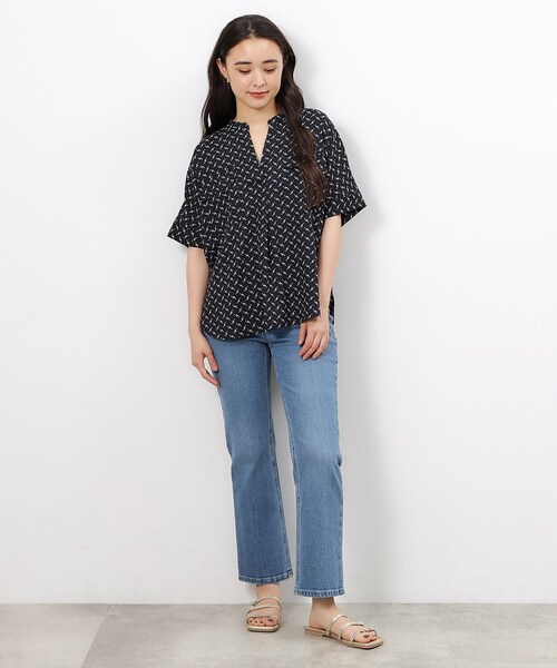 OPAQUE.CLIP（オペークドットクリップ）の「◆ダブルポケットスキッパーブラウス【洗濯機洗い可】（シャツ/ブラウス・レディース・オフホワイト/ネイビー系/サックスブルー/ホワイト系1・38/40/42）」の13枚目の写真