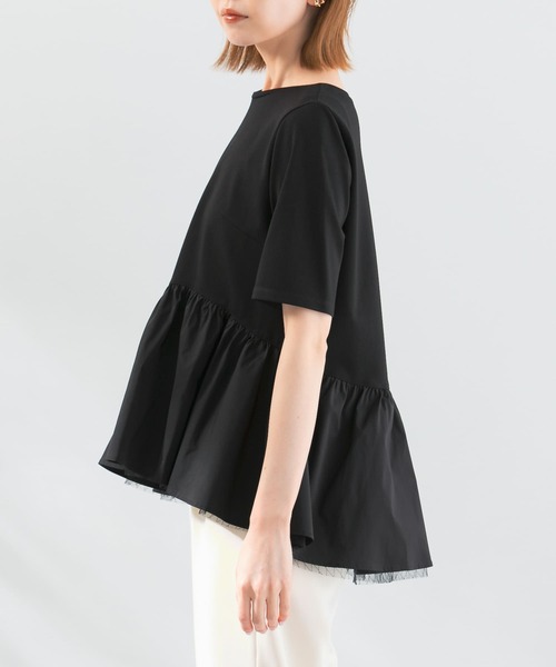 URBAN RESEARCH ROSSO WOMEN(アーバンリサーチ ロッソ)の「チュールドッキングカットソー(Tシャツ/カットソー・レディース・グレー/ブラック/ホワイト・FREE)」の20枚目の写真