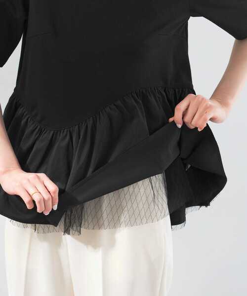 URBAN RESEARCH ROSSO WOMEN(アーバンリサーチ ロッソ)の「チュールドッキングカットソー(Tシャツ/カットソー・レディース・グレー/ブラック/ホワイト・FREE)」の12枚目の写真