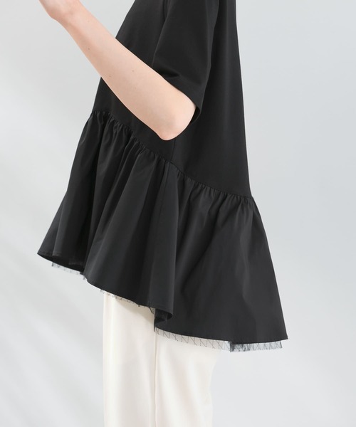 URBAN RESEARCH ROSSO WOMEN(アーバンリサーチ ロッソ)の「チュールドッキングカットソー(Tシャツ/カットソー・レディース・グレー/ブラック/ホワイト・FREE)」の14枚目の写真