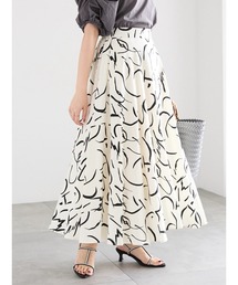 Te chichi | レーヨン麻ラインアートフレアスカート(スカート)