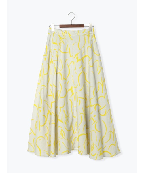 Te chichi（テチチ）の「レーヨン麻ラインアートフレアスカート（スカート・レディース・グレー/オフホワイト・F）」の9枚目の写真