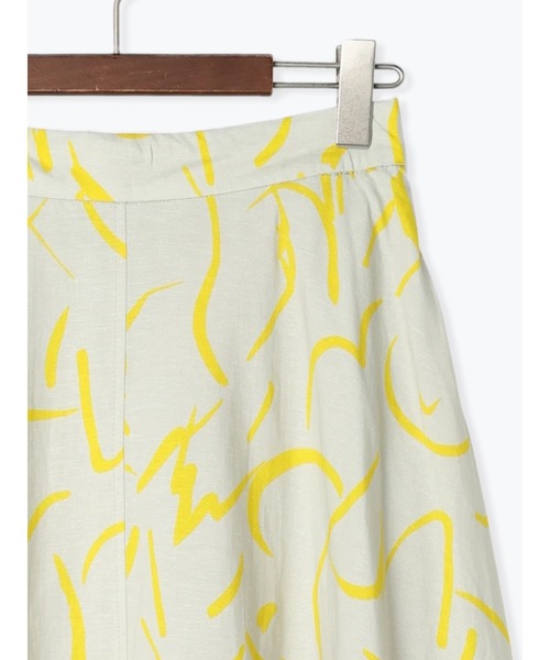 Te chichi（テチチ）の「レーヨン麻ラインアートフレアスカート（スカート・レディース・グレー/オフホワイト・F）」の6枚目の写真