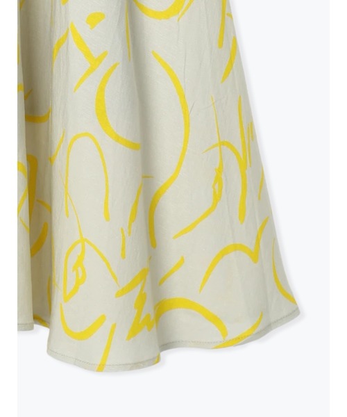 Te chichi（テチチ）の「レーヨン麻ラインアートフレアスカート（スカート・レディース・グレー/オフホワイト・F）」の5枚目の写真