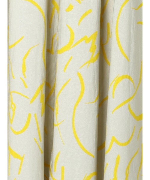 Te chichi（テチチ）の「レーヨン麻ラインアートフレアスカート（スカート・レディース・グレー/オフホワイト・F）」の3枚目の写真